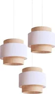 Lampy sufitowe - Lampa wisząca Solar Lampa wisząca sufitowa żyrandol BOHO len i biel 3 żarówki - miniaturka - grafika 1