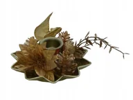 Świeczniki - Świecznik świąteczny 12,7cm Złoty - miniaturka - grafika 1