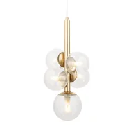 Lampy sufitowe - Lampa zwisająca do jadalni Perla 40857 Sigma zwis transparentna złota - miniaturka - grafika 1