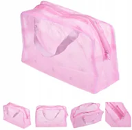 Kosmetyczki, organizery i kuferki - Podróżna Kosmetyczka Wodoodporna Na Zamek PCV Pojemna Na Kosmetyki - miniaturka - grafika 1