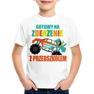 Koszulki dla chłopców - Gotowy na zderzenie z przedszkolem - koszulka dziecięca - miniaturka - grafika 1