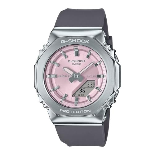 Casio Damski analogowo-cyfrowy zegarek kwarcowy z plastikowym paskiem GM-S2110-4AER, szary, pasek