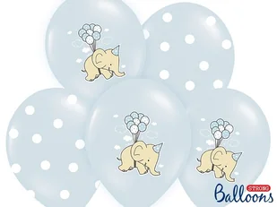 Strong Balloons Balony 14&quot; &quot;Słonik&quot; STRONG Baby Blue 6 szt SB14P-255-000-6 - Baby shower i roczek - miniaturka - grafika 2