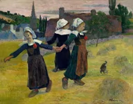 Plakaty - Plakat, Breton Girls Dancing, Pont-Aven, Paul Gauguin, 100x70 cm - miniaturka - grafika 1