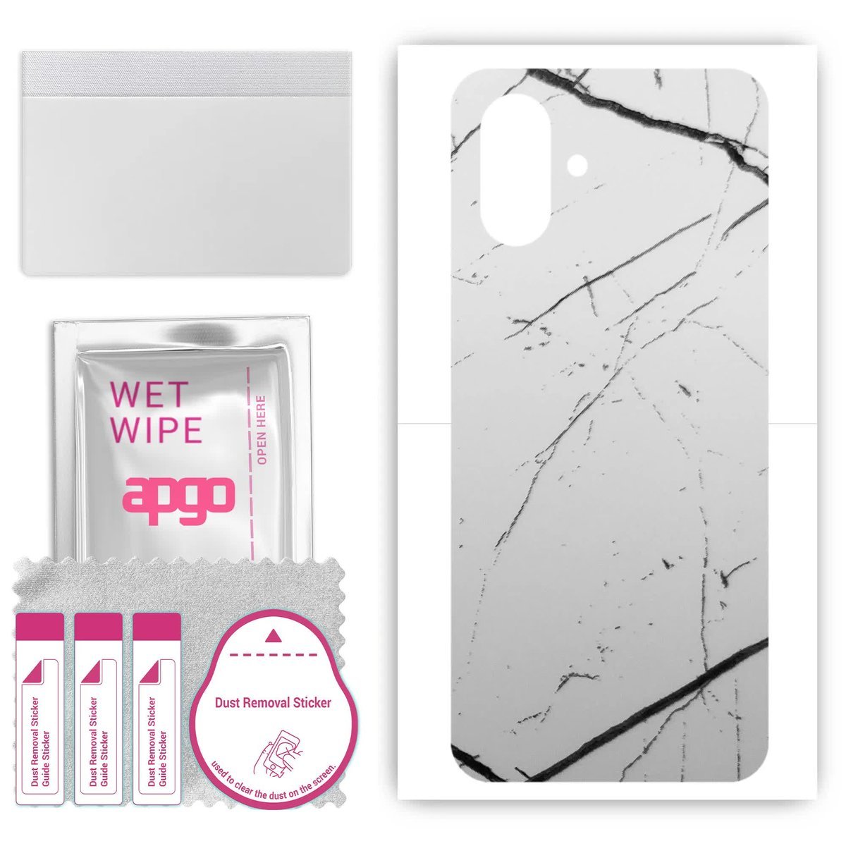 Folia naklejka skórka strukturalna na TYŁ do Apple iPhone 16 - Marmur Biały - apgo SKINS