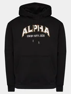 Bluzy męskie - Alpha Industries Bluza College 146331 Czarny Regular Fit - miniaturka - grafika 1