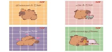 Paczka Zeszyt A5 32K.Krata Okładka Laminowana Capybara Mood Mix 15 Sztuk