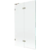 Parawany nawannowe - Mexen Lunar L parawan nawannowy 2-skrzydłowy lewy 100 x 150 cm, transparent, nikiel szczotkowany - 897L-100-100-97-00-L - miniaturka - grafika 1