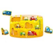 Układanki dla dzieci - Hape e1407 plac budowy puzzle - miniaturka - grafika 1