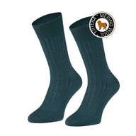Skarpetki męskie - Zielone skarpety z wełny merynosa 94% merino - miniaturka - grafika 1