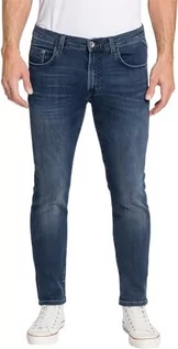 Spodnie męskie - Pioneer Spodnie męskie z 5 kieszeniami, stretch dżinsy, niebieskie/czarne, Used Buffies, 30 W / 34 L, Blue/Black Used Buffies, 30W / 34L - grafika 1
