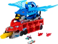 Samochody i pojazdy dla dzieci - Hot Wheels Smoczy Transporter City Ultimate Dual Dragon Hauler JBM72 - miniaturka - grafika 1
