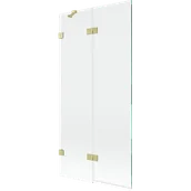 Parawany nawannowe - Mexen Lunar parawan nawannowy 2-skrzydłowy lewy 90 x 150 cm, transparent, złoty szczotkowany - 897-090-100-55-00-L - miniaturka - grafika 1