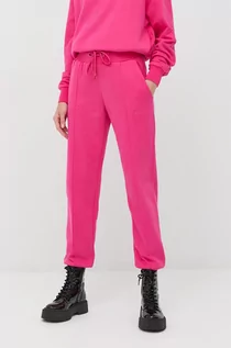 Spodnie damskie - Patrizia Pepe spodnie dresowe bawełniane damskie kolor różowy gładkie - grafika 1