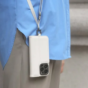 Moshi Overture MagSafe - Skórzane etui 3w1 z klapką iPhone 15 (Eggnog White) - Etui i futerały do telefonów - miniaturka - grafika 5