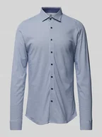 Koszule męskie - Koszula biznesowa o kroju slim fit ze wzorem na całej powierzchni - miniaturka - grafika 1