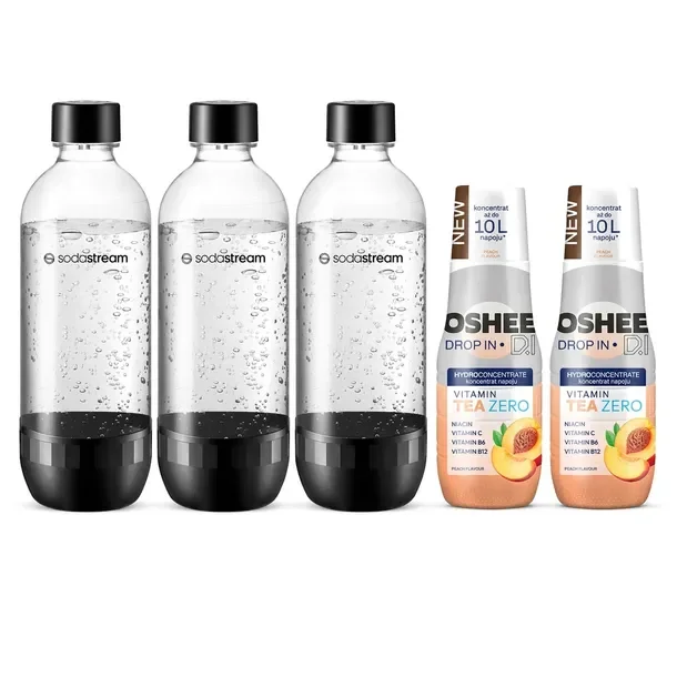 koncentrat SYROP 2x Oshee + 3x BUTELKA DO SATURATORA SodaStream Classic 1L