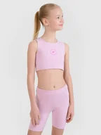 Biustonosze dla dziewczynek - 4F Stanik sportowy szybkoschnący dziewczęcy - różowy 158/164 (12-14 lat) - miniaturka - grafika 1