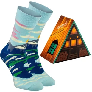 Skarpetki Na Prezent Bawełniane Ciekawe Damskie Męskie Rainbow Socks 1 Para Mountain Hut 41-46 - Skarpetki męskie - miniaturka - grafika 1
