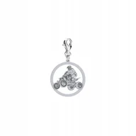 Bransoletki - Charms Srebrny Quad Prezent Biżuteria Zawieszka ŻYCZENIA GRATIS - miniaturka - grafika 1