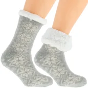 Skarpetki damskie - Eleganckie Skarpetki Damskie na Zimę Norweskie Grube 36-41 - miniaturka - grafika 1