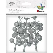 Zabawki kreatywne - Titanum Gałązki owoców winobluszczu srebrne 3 szt. - miniaturka - grafika 1