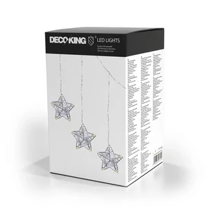 Decoking Decoking Ozdobna kurtyna LED w kształcie gwiazdek Snowflakes DecoKing SNOWFLAKES/WWH/38LE - Ozdoby bożonarodzeniowe - miniaturka - grafika 2