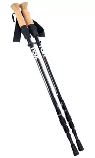 Fox Outdoor kijki trekkingowe aluminiowa rękojeść z korka worek do noszenia, czarna 39303 - Kije trekkingowe - miniaturka - grafika 1