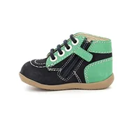Botki damskie - KICKERS Unisex dziecięce botki Bonzip-2, Marine Vert, 19 EU - miniaturka - grafika 1