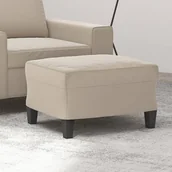 Pufy i podnóżki - Podnóżek, kremowy, 60x50x41 cm, tapicerowany mikrofibrą - miniaturka - grafika 1