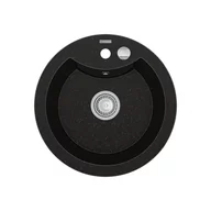 Zlewozmywaki - Mexen Diego zlewozmywak granitowy 1-komorowy 488 x 480 mm, czarny/złoty metalik - 6512481000-75 - miniaturka - grafika 1