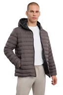 Kurtki męskie - TRENDYOL MAN KURTKA MĘSKA PIKOWANA Z KAPTUREM DO BIODER SZARA M 5DA - miniaturka - grafika 1