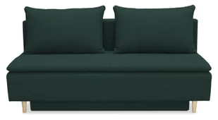 Sofa rozkładana SARA, sofa z funkcją spania i podstawą do spania, sofa rozkładana: 200 x 85 x 95 cm, kanapa w tkaninie wiklinowej, sofa rozkładana w kolorze: ciemnozielony - Sofy i kanapy - miniaturka - grafika 1