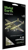Samoloty i helikoptery - Metal Earth, Myśliwiec P-38 Lightning model do składania metalowy. - miniaturka - grafika 1
