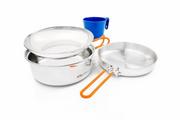 Kuchnie turystyczne i akcesoria - GSI Outdoors Zestaw naczyń Glacier Stainless 1 Person Mess Kit 68125 - miniaturka - grafika 1