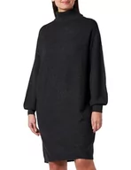 Sukienki - Vila Damska sukienka z dzianiny Viril Roll-Neck L/S, szary, XL - miniaturka - grafika 1