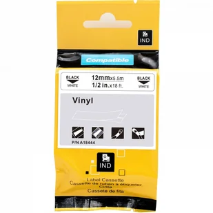 Taśma DYMO Rhino 18444 winylowa 12mm x 5.5m biała czarny nadruk S0718600 - zamiennik | OSZCZĘDZAJ DO 80% - ZADZWOŃ 730 811 399 - Etykiety do drukarek - miniaturka - grafika 2