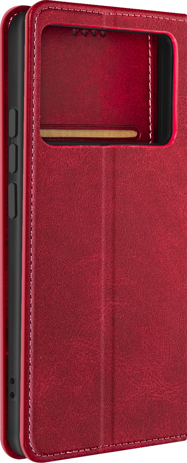 Avizar, etui portfelowe dla Xiaomi Poco X6 Pro z klapką magnetyczną, czerwone wino