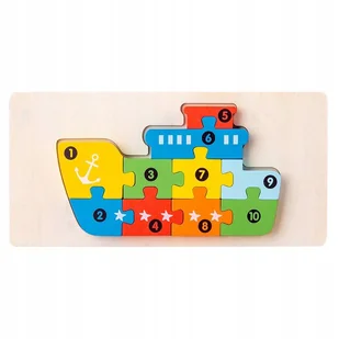 Puzzle Drewniane Układanka Dla Dzieci Statek Zestaw Zabawka Prezent 3+ - Puzzle - miniaturka - grafika 1