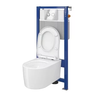 Cersanit Zestaw podtynkowy AQUA 52 miska INVERTO STREAM ON przycisk chrom S701-425 S701-425 - Stelaże i zestawy podtynkowe do WC - miniaturka - grafika 1