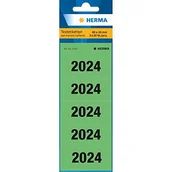 Etykiety do drukarek - HERMA 1684 Naklejki z numerami rocznymi 2024 dla segregatorów (60 x 26 mm, papier matowy, matowy), naklejki, trwałe etykiety tekstowe, 100 etykiet, zielony - miniaturka - grafika 1