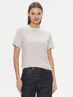 Koszulki i topy damskie - Calvin Klein T-Shirt Metallic Micro Logo T Shirt K20K206967 Beżowy Regular Fit - miniaturka - grafika 1
