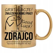 Kubki - KUBEK ZŁOTY ŚMIESZNY PREZENT NA POŻEGNANIE DLA KOLEGI Z PRACY BIURO KORPO - miniaturka - grafika 1