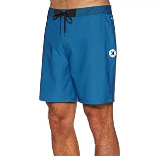 Kąpielówki męskie - Hurley Męskie szorty M Phtm Hyperweave Solid 18' Board Shorts niebieski Industrial Blue 34 CJ5415-498 - grafika 1