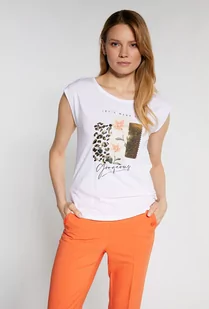 T-shirt damski z cekinowym panelem - Monnari - Koszulki i topy damskie - miniaturka - grafika 1