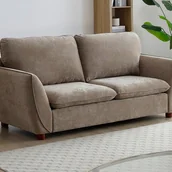 Sofy i kanapy - Kanapa 3-osobowa tapicerowana szarym materiałem MENARDIA - miniaturka - grafika 1