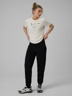 Spodnie sportowe damskie - 4F Spodnie dresowe joggery damskie - czarne XXL - miniaturka - grafika 1