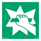 Systemy ekspozycyjne i znaki informacyjne - AE008 STŁUC ABY UZYSKAĆ DOSTĘP, KS - FOLIA PODŁOGOWA FOTOLUMINESCENCYJNA; (350X350MM) - miniaturka - grafika 1