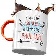 Kubki - Kubek Pomarańczowy Dla Pauliny Koleżanki Prezent z Nadrukiem ze Zdjęciem + Opakowanie na prezent (wzór 03) - miniaturka - grafika 1