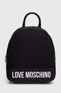 Plecaki - Love Moschino plecak damski kolor czarny mały z nadrukiem - miniaturka - grafika 1